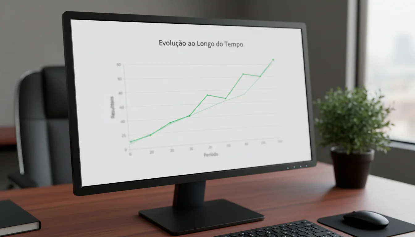 Gráfico a mostrar flutuações de resultados ao longo do tempo